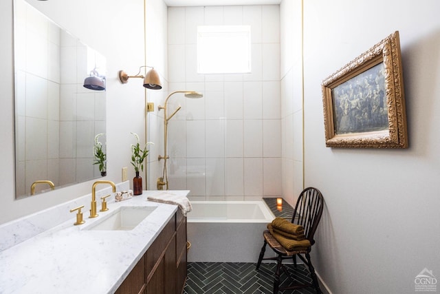 998 Willow Brook Rd, Milan, NY 12514 - full bath with vanity, shower / bathtub combination, and tile patterned floors