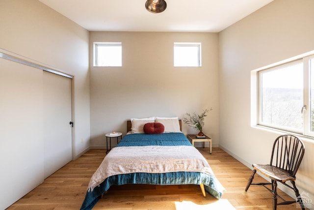 998 Willow Brook Rd, Milan, NY 12514 - bedroom with multiple windows, light wood-style flooring, and baseboards