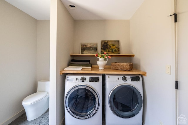 998 Willow Brook Rd, Milan, NY 12514 - laundry room with separate washer and dryer and baseboards