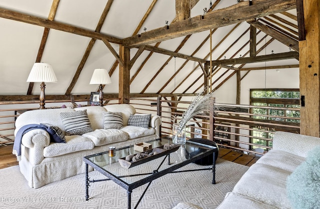 147 Moadock Rd, Millerton, NY 12546 - living area featuring wood finished floors and lofted ceiling