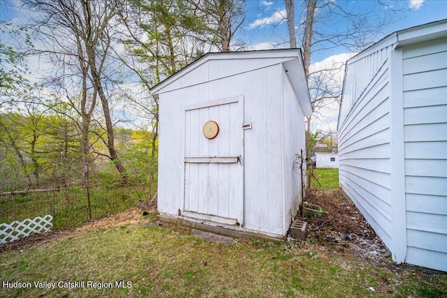 view of shed