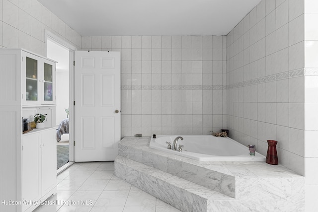 60-62 Stony Rd, Accord, NY 12404 - bathroom with a garden tub and tile walls