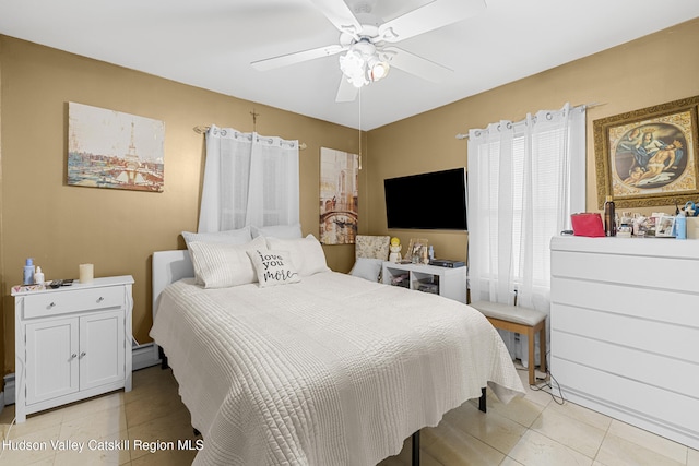 60-62 Stony Rd, Accord, NY 12404 - bedroom featuring light tile patterned flooring and a ceiling fan