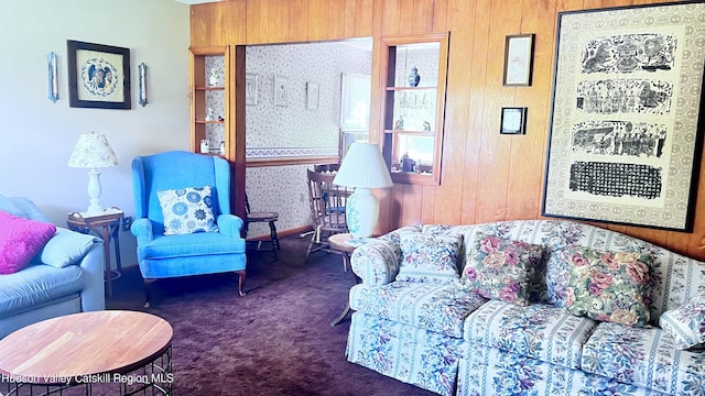 252 Rte 199, Red Hook, NY 12571 - living area featuring carpet and wooden walls