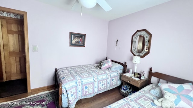 252 Rte 199, Red Hook, NY 12571 - bedroom with wood finished floors and ceiling fan