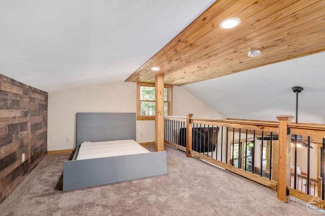 106 Earles Ln, Gilboa, NY 12076 - bedroom with lofted ceiling, carpet floors, and recessed lighting