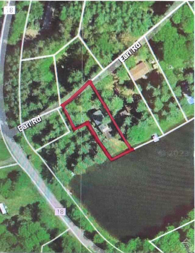 106 Earles Ln, Gilboa, NY 12076 - aerial view of property's location with property boundaries highlighted