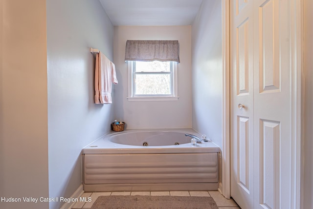 319 Garrison Woods Ln, Wallkill, NY 12589 - bathroom with tile patterned flooring and a jetted tub