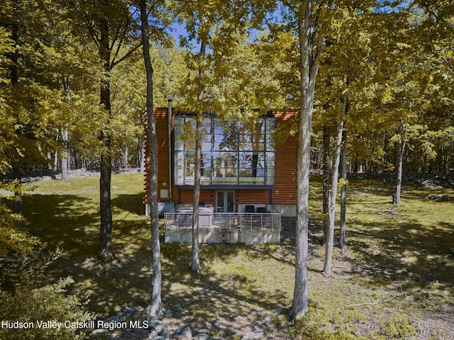 39 Hornbeck Ln, Accord, NY 12404 - rear view of house featuring a balcony