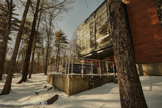 view of snowy exterior