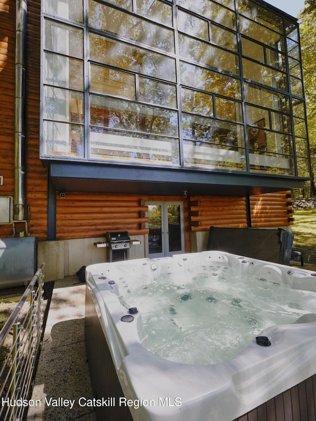 39 Hornbeck Ln, Accord, NY 12404 - bar with a hot tub, a high ceiling, and oil tank