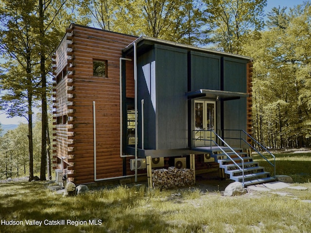 39 Hornbeck Ln, Accord, NY 12404 - view of front facade with log exterior