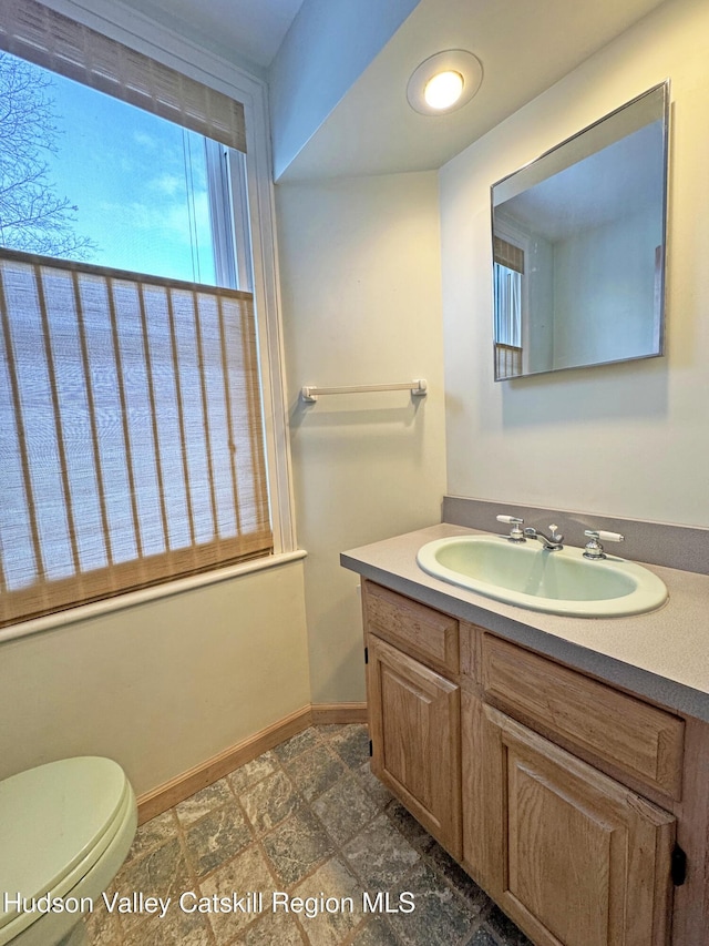 11 W Bridge St, Saugerties, NY 12477 - half bath with vanity and stone finish floors