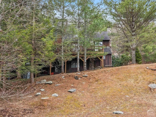view of yard with a deck