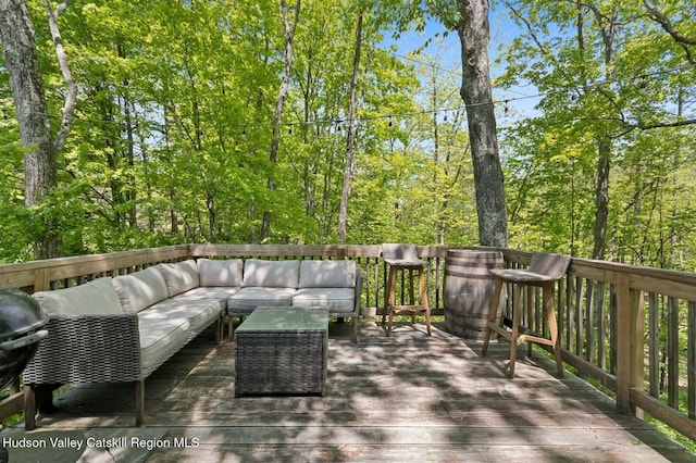 194 High Falls Rd, Saugerties, NY 12477 - wooden deck with an outdoor hangout area