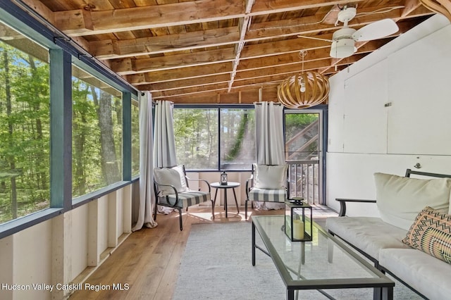 194 High Falls Rd, Saugerties, NY 12477 - sunroom featuring plenty of natural light and a ceiling fan