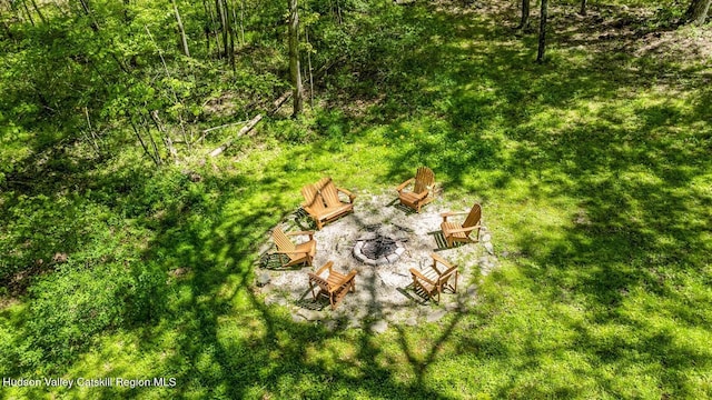 194 High Falls Rd, Saugerties, NY 12477 - view of yard featuring a fire pit