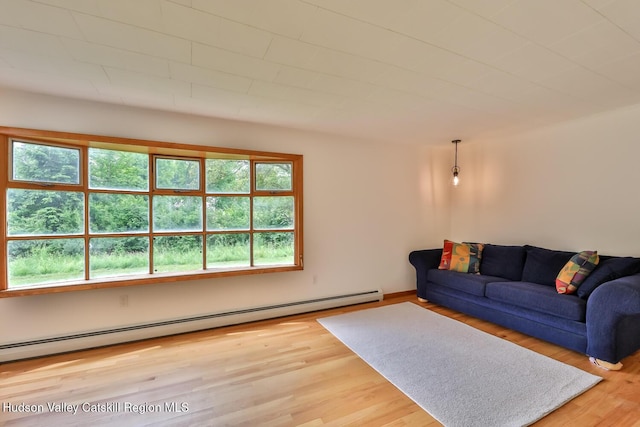18 Maplewood Ave, Windham, NY 12496 - living room with a baseboard radiator and wood finished floors