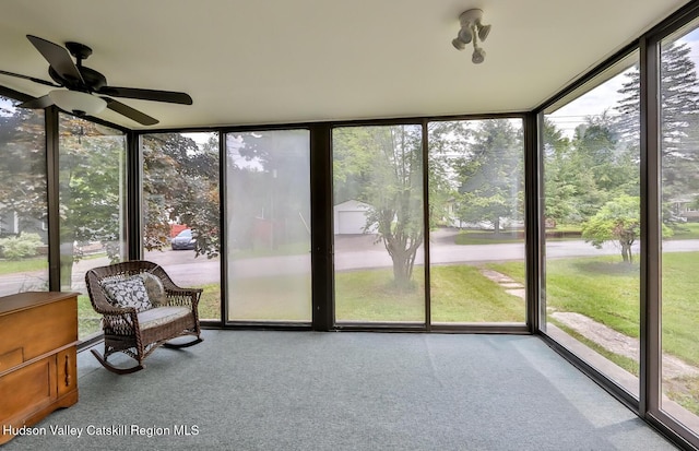 18 Maplewood Ave, Windham, NY 12496 - sunroom / solarium with a ceiling fan and plenty of natural light