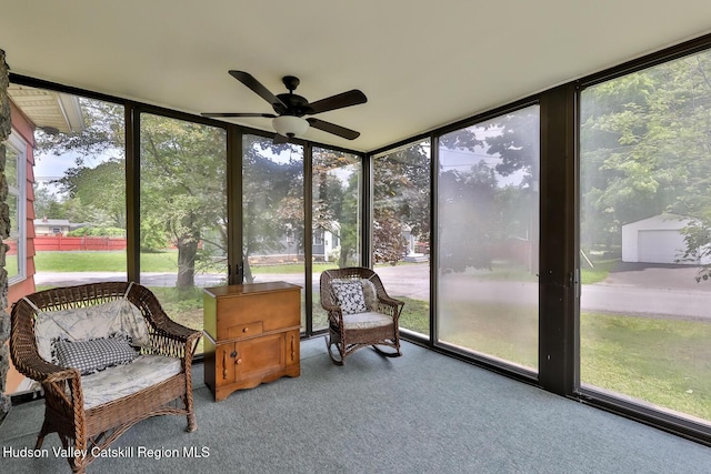 18 Maplewood Ave, Windham, NY 12496 - sunroom with ceiling fan