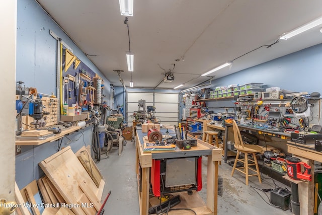 16 Fording Place Rd, Lake Katrine, NY 12449 - garage with a garage door opener and a workshop area