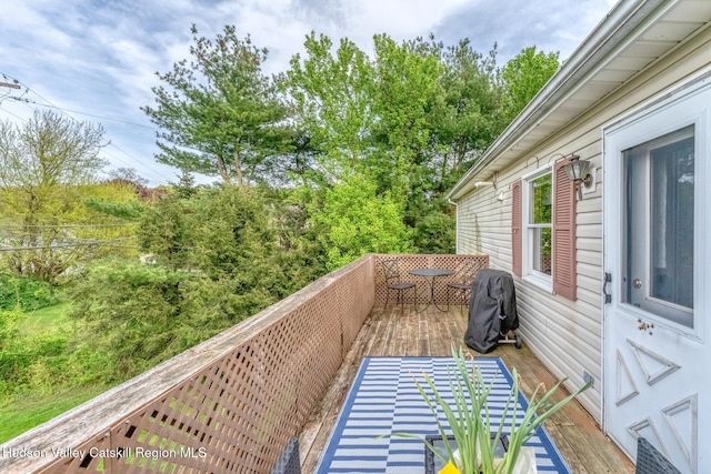16 Fording Place Rd, Lake Katrine, NY 12449 - wooden balcony featuring a wooden deck and a grill