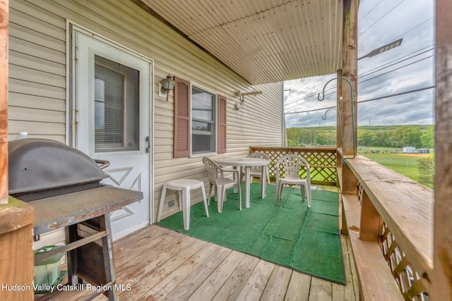 16 Fording Place Rd, Lake Katrine, NY 12449 - wooden terrace with area for grilling