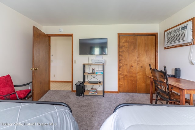 16 Fording Place Rd, Lake Katrine, NY 12449 - carpeted bedroom featuring a closet and a wall mounted air conditioner