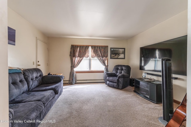 16 Fording Place Rd, Lake Katrine, NY 12449 - carpeted living room featuring baseboard heating