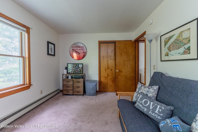 16 Fording Place Rd, Lake Katrine, NY 12449 - sitting room with baseboard heating and light colored carpet