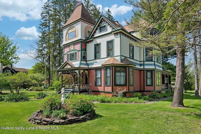4930 State Route 81, Greenville, NY 12083 - view of front of home with covered porch and a front lawn