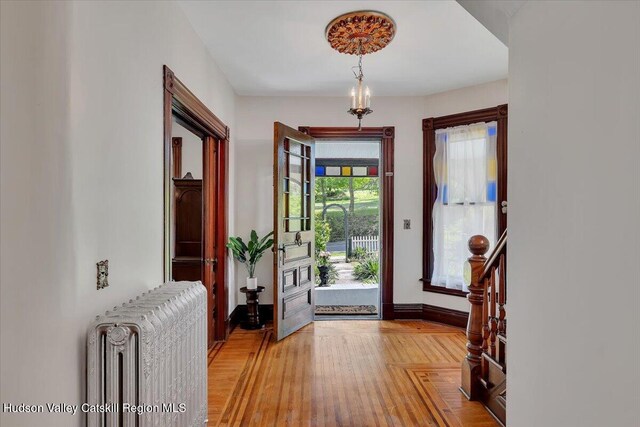 4930 State Route 81, Greenville, NY 12083 - entryway featuring radiator, light wood finished floors, and baseboards
