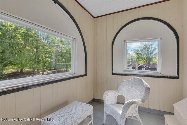 4930 State Route 81, Greenville, NY 12083 - living area with concrete floors and wood walls