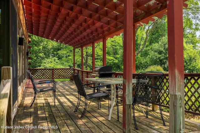 340 Lower Cady Rd, Old Chatham, NY 12136 - deck featuring grilling area and outdoor dining area