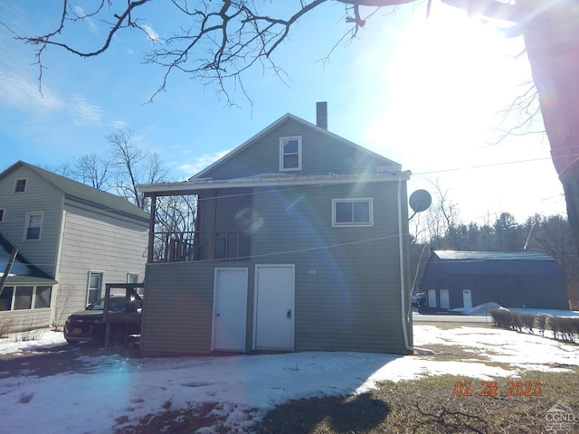 4700 Potter Hollow Rd, Preston Hollow, NY 12469 - snow covered house featuring a chimney