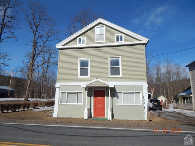 4700 Potter Hollow Rd, Preston Hollow, NY 12469 - view of front facade with stucco siding