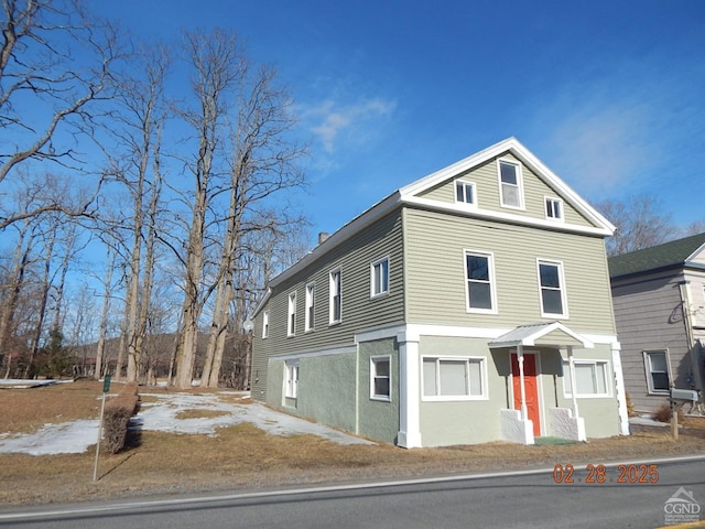 4700 Potter Hollow Rd, Preston Hollow, NY 12469 - view of front of house with stucco siding