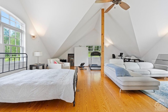 470 Harrington Dr, Austerlitz, NY 12017 - bedroom featuring light wood-style floors and vaulted ceiling
