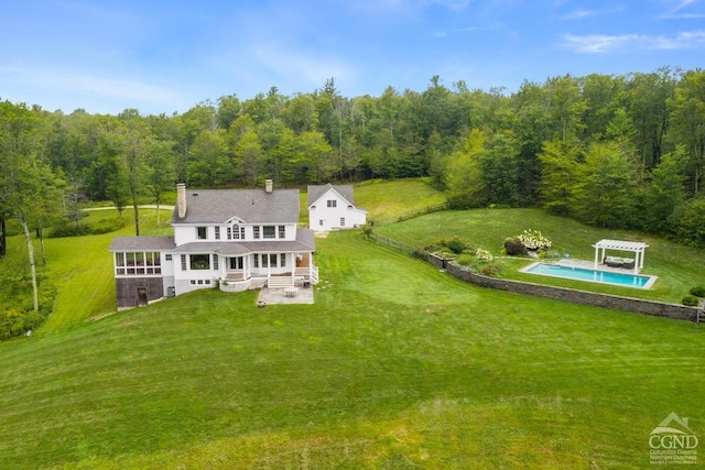 470 Harrington Dr, Austerlitz, NY 12017 - aerial view of property and surrounding area with a heavily wooded area and a pool