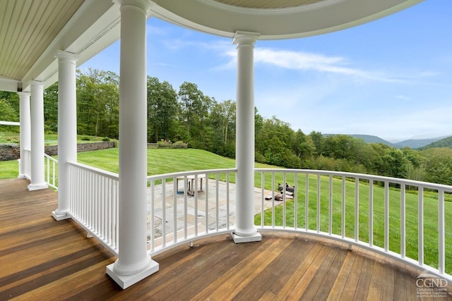 470 Harrington Dr, Austerlitz, NY 12017 - deck featuring covered porch and a yard