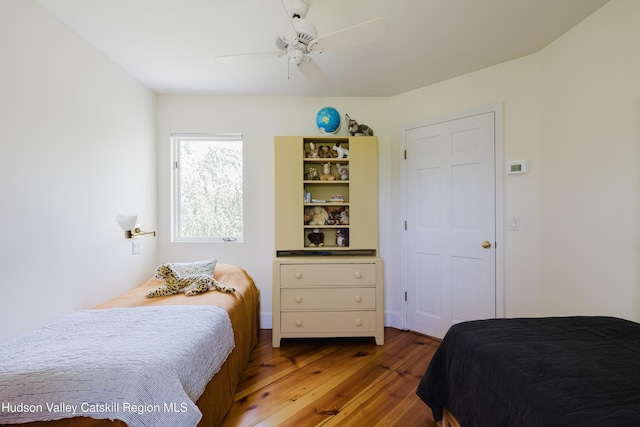 1114 County Route 3, Ancram, NY 12502 - bedroom with hardwood / wood-style floors and a ceiling fan