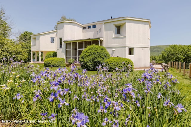 1114 County Route 3, Ancram, NY 12502 - rear view of property featuring a sunroom