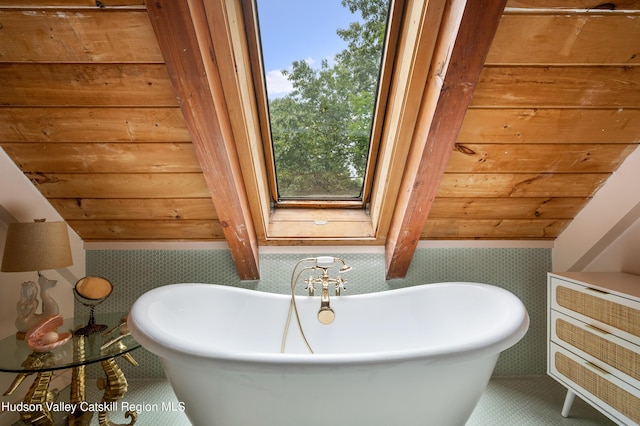 bathroom featuring a bath