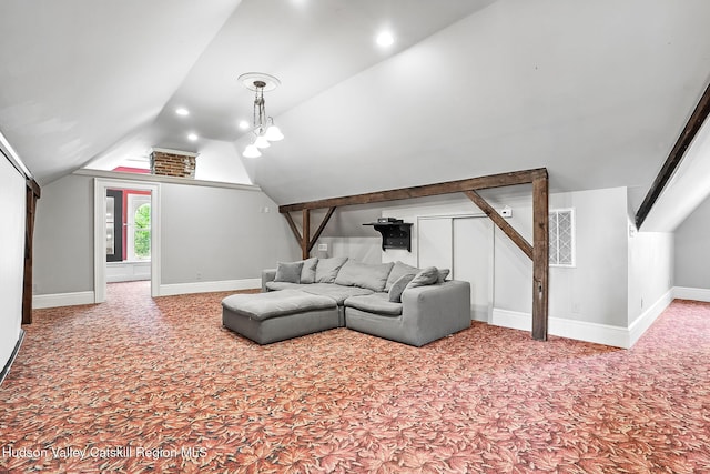 125 Bedell Rd, Poughkeepsie Town, NY 12603 - living room with carpet and vaulted ceiling