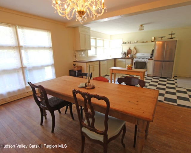 171 State Route 208, New Paltz, NY 12561 - dining area with a chandelier and wood finished floors