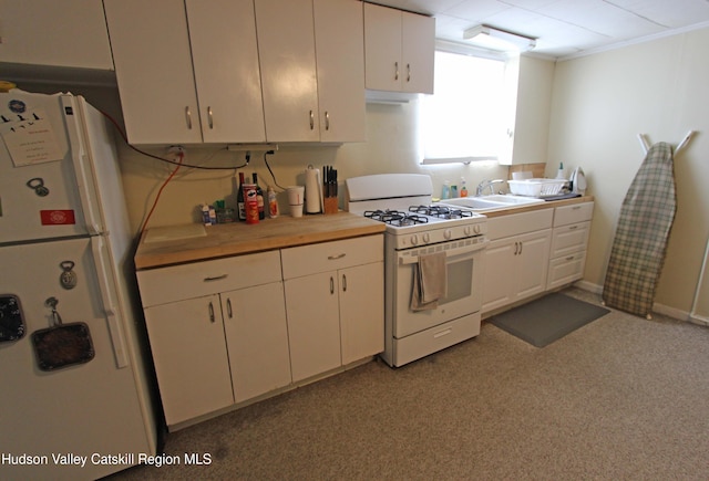 171 State Route 208, New Paltz, NY 12561 - kitchen featuring white appliances, a sink, white cabinets, and light countertops