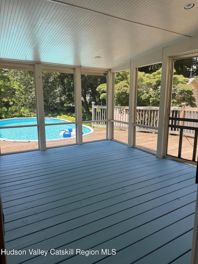 50 Payn Ave, Chatham, NY 12037 - wooden terrace featuring an outdoor pool