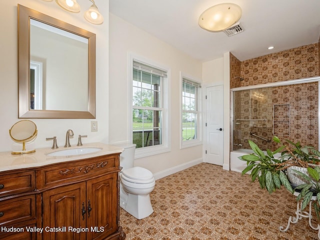 40 Bridle Path Ln, High Falls, NY 12440 - full bathroom featuring vanity and bath / shower combo with glass door