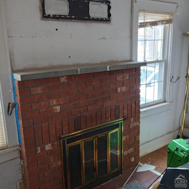 detailed view of a fireplace