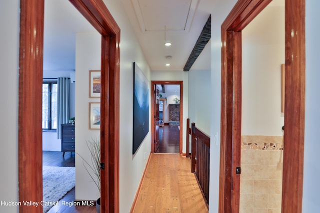 hallway featuring light hardwood / wood-style floors